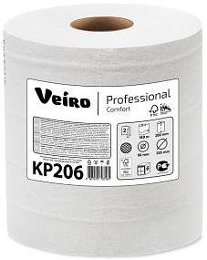 Бумажные полотенца в рулонах с центральной вытяжкой Veiro Professional Comfort белые двухслойные (6 рул х 180 м)